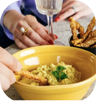 Homemade Puff Pastry Sticks with Vegan NO CHICK, ALL CURRY HAWAÏ SALAD