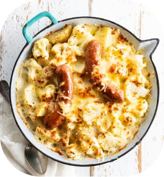 Veggie Country-style sausage with cauliflower gratin By Foodbag